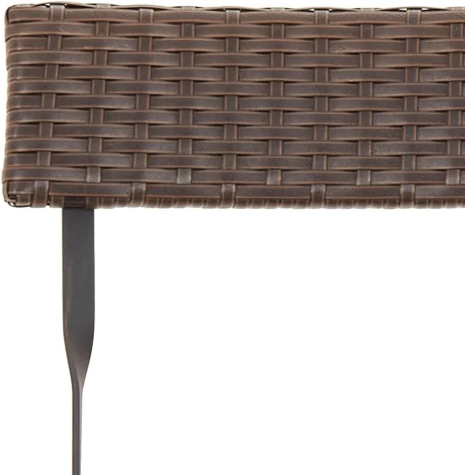 Folding Bistro Chairs Set of 6 Brown PE Rattan and Steel Outdoor Patio Chairs for Garden Poolside Dining and Camping