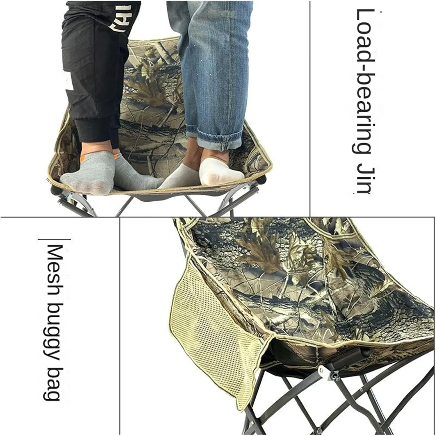 Folding Chair Outdoor Single Casual and Portable Folding Chair Picnic Barbecue Couch Beach Fishing Moon Chair Butterfly Chair, Lake Blue Mesh