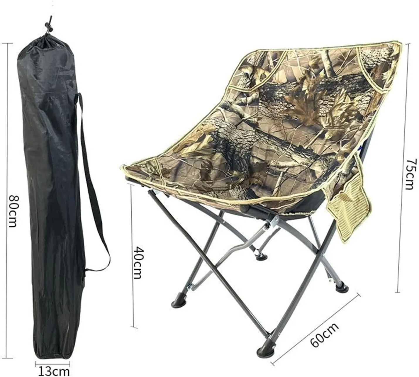Folding Chair Outdoor Single Casual and Portable Folding Chair Picnic Barbecue Couch Beach Fishing Moon Chair Butterfly Chair, Lake Blue Mesh