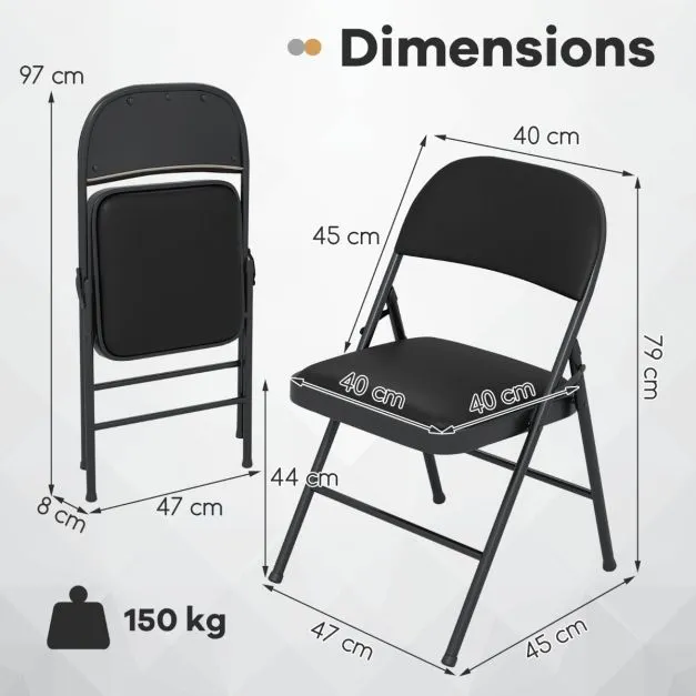 Folding Chairs Padded Party Chairs with Metal Frame