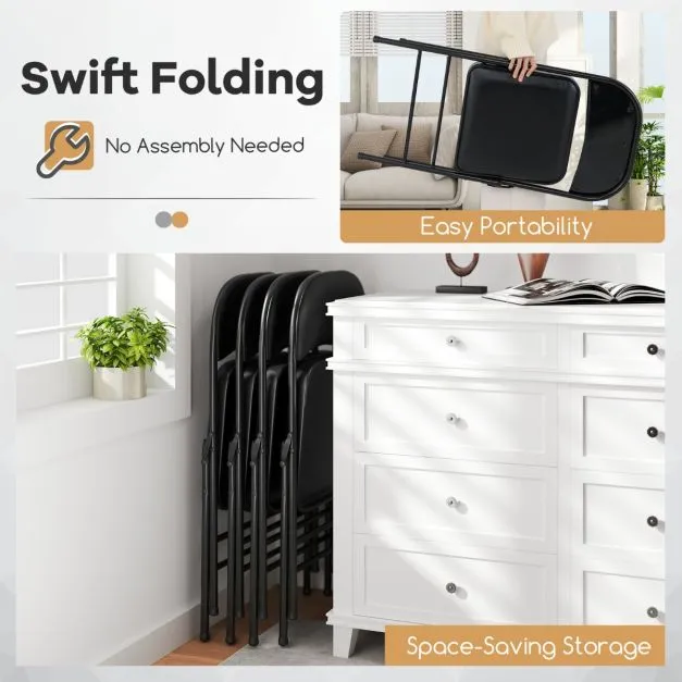 Folding Chairs Padded Party Chairs with Metal Frame