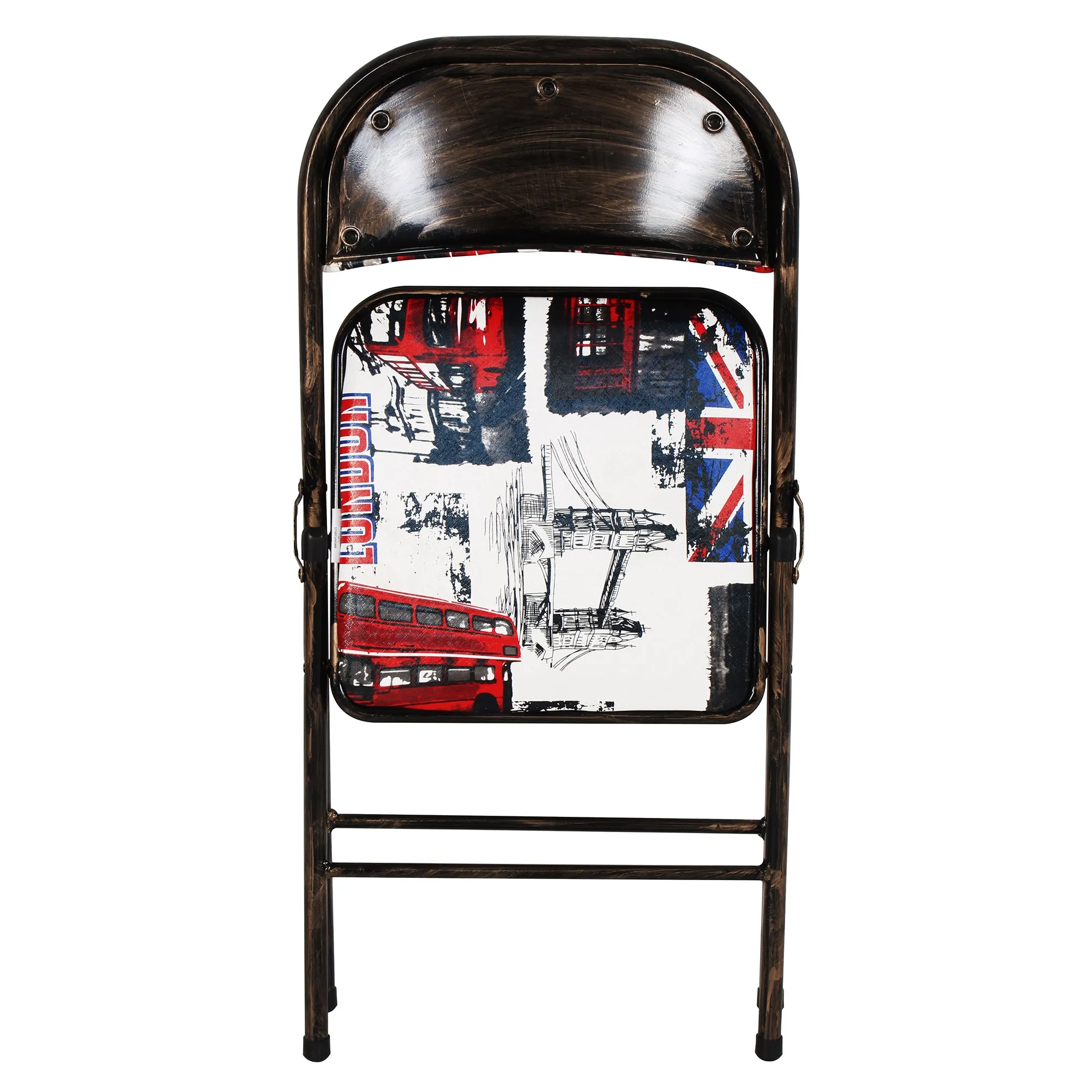 Folding Padded White | Golden Black Metal Chair