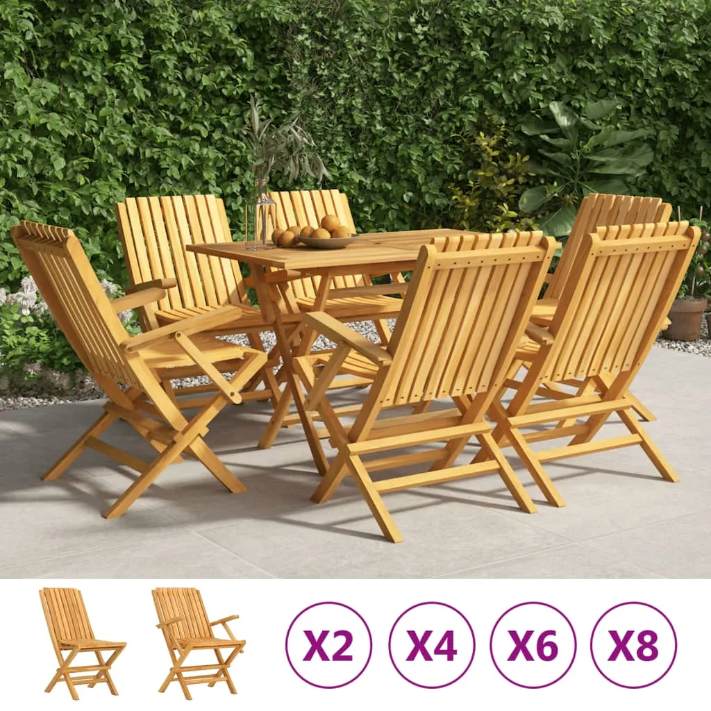 Folding Patio Chairs 4 pcs 24"x26.4"x35.4" Solid Wood Teak