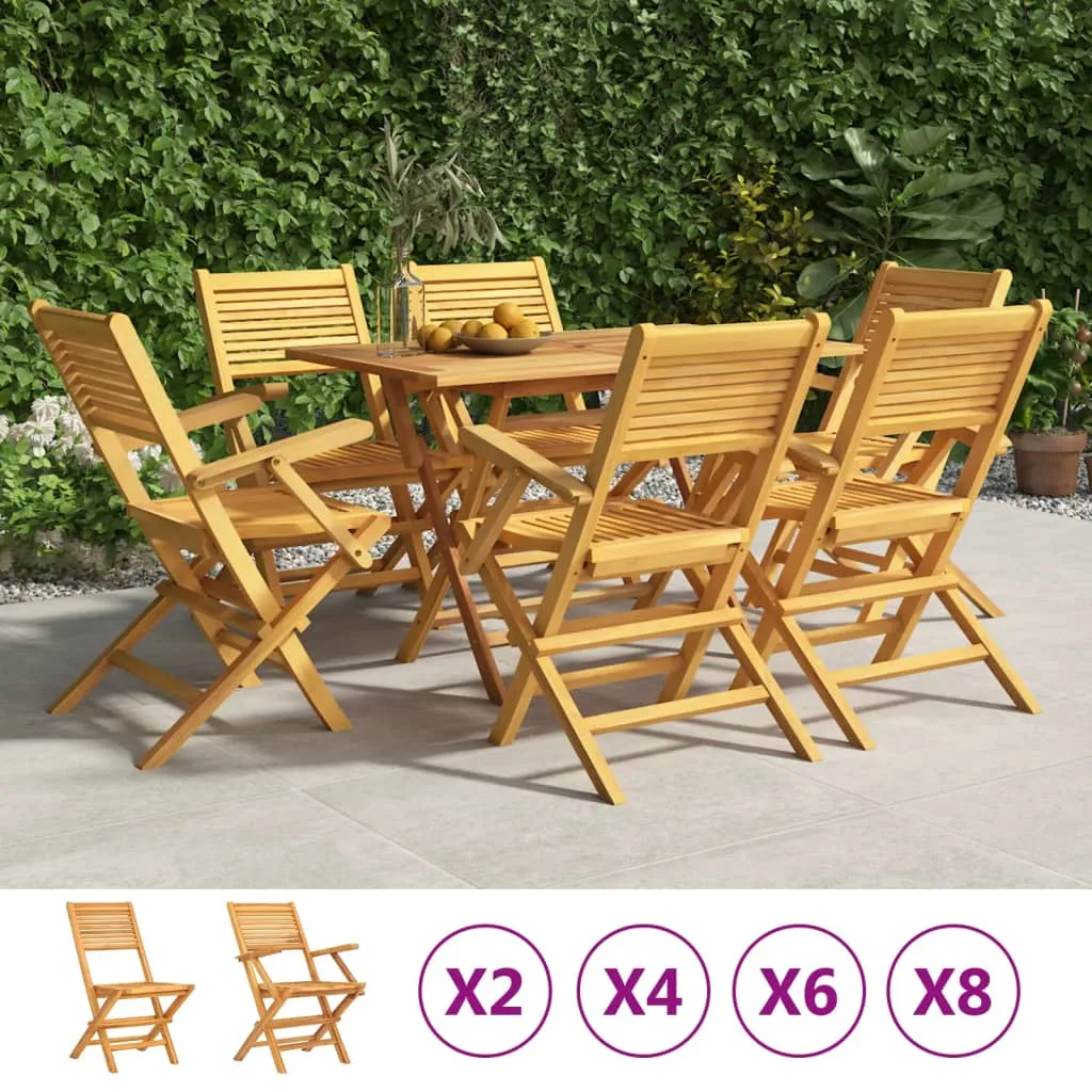 Folding Patio Chairs 6 pcs 21.7"x24.4"x35.4" Solid Wood Teak