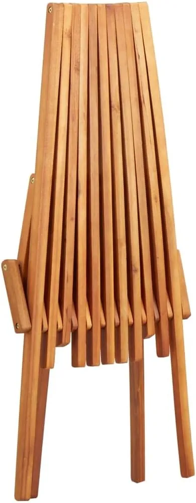 Folding Patio Lounge Chair Solid Acacia Wood Brown Ergonomic Lounge Chair with Low Profile for Indoor Outdoor Use Beach Chair Camping Chair Patio Furniture