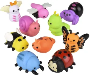 Forest & Twelfth 2" Rubber Bug Toys, Fake Bugs for Kids, Set of 10 Cute Toy Bugs Assortment to Explore Nature's Wonders, Fun Bug Party Favors for Birthdays, Anniversaries, Parties