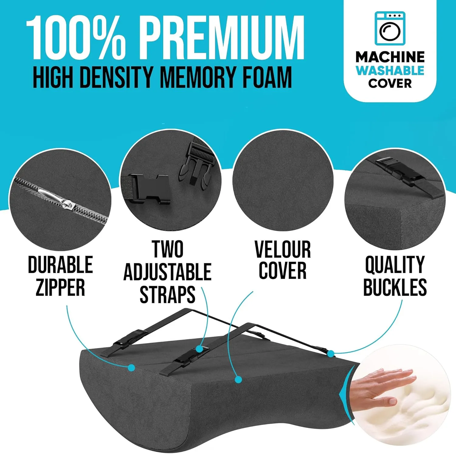 FORTEM Office Chair Cushion and Back Support for Office Chair, Lumbar Support Pillow, Memory Foam, Non Slip Sitting and Back Rest for Gaming, Car Seat Cushion, Chair Pad, XL
