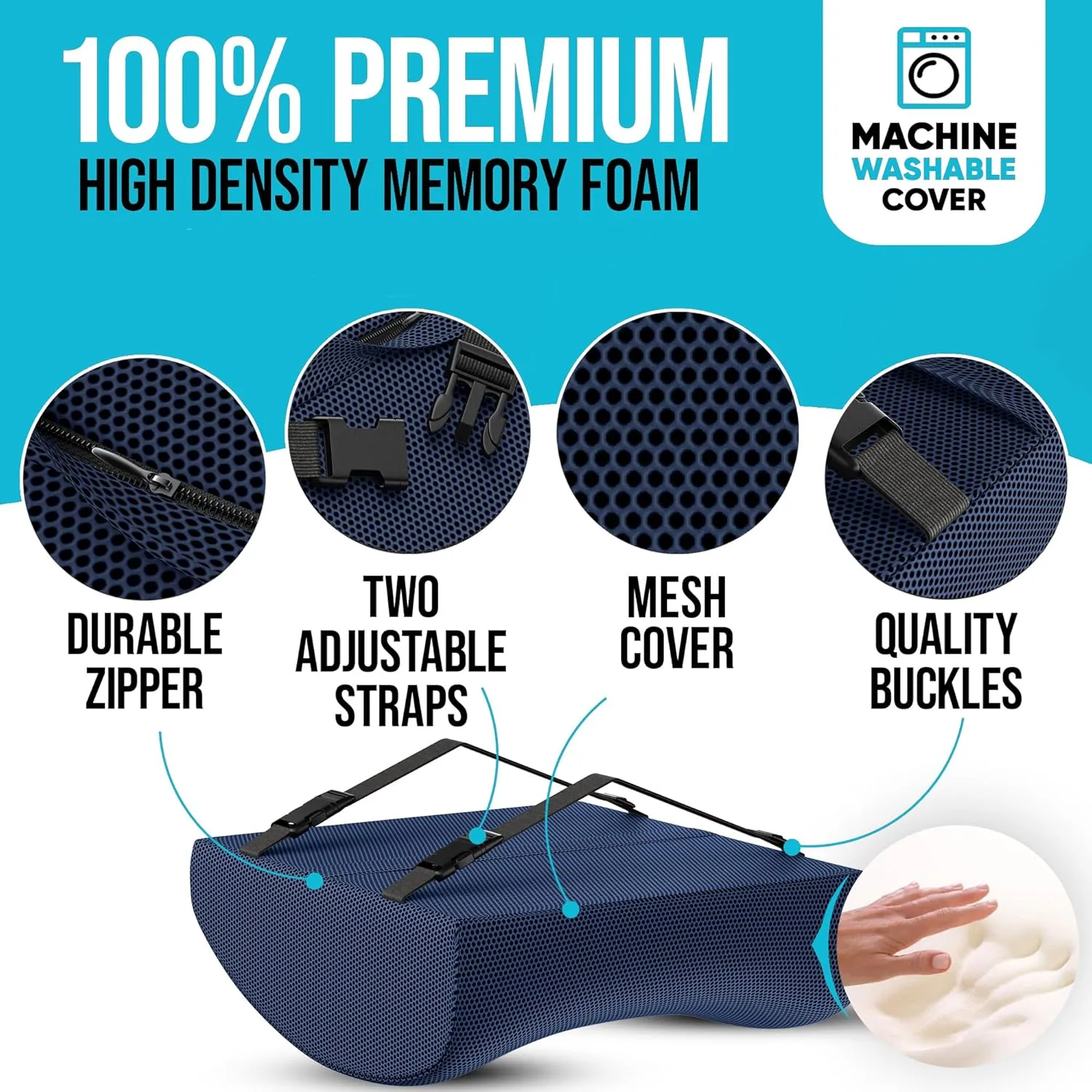 FORTEM Office Chair Cushion and Back Support for Office Chair, Lumbar Support Pillow, Memory Foam, Non Slip Sitting and Back Rest for Gaming, Car Seat Cushion, Chair Pad, XL