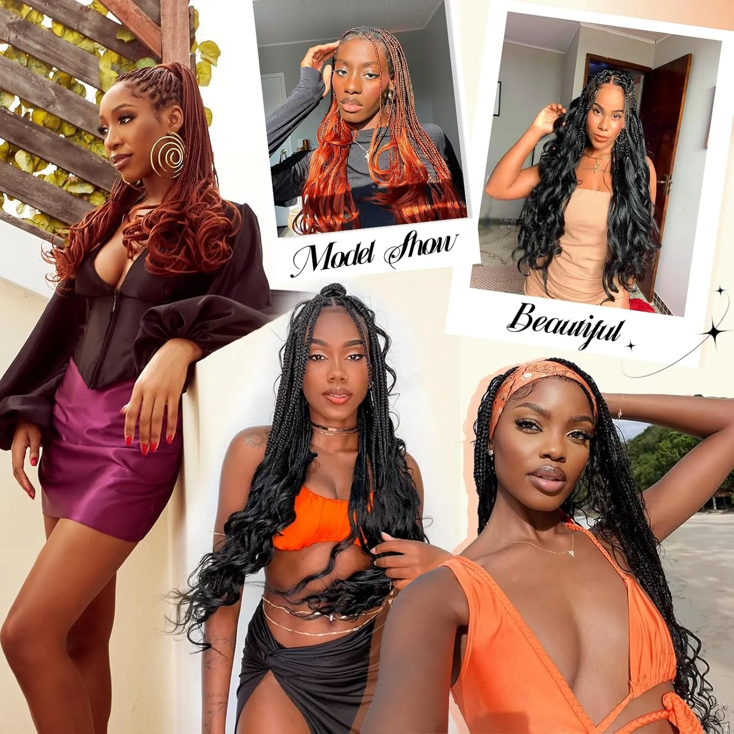 French Curl Braiding Hair 16 Inch 75g/Pack Crochet Hair for Black Women 8 Packs Black Loose Wavy Pre Stretched Braiding Hair Synthetic Hair Extensions (16 Inch,8 Packs,1B)