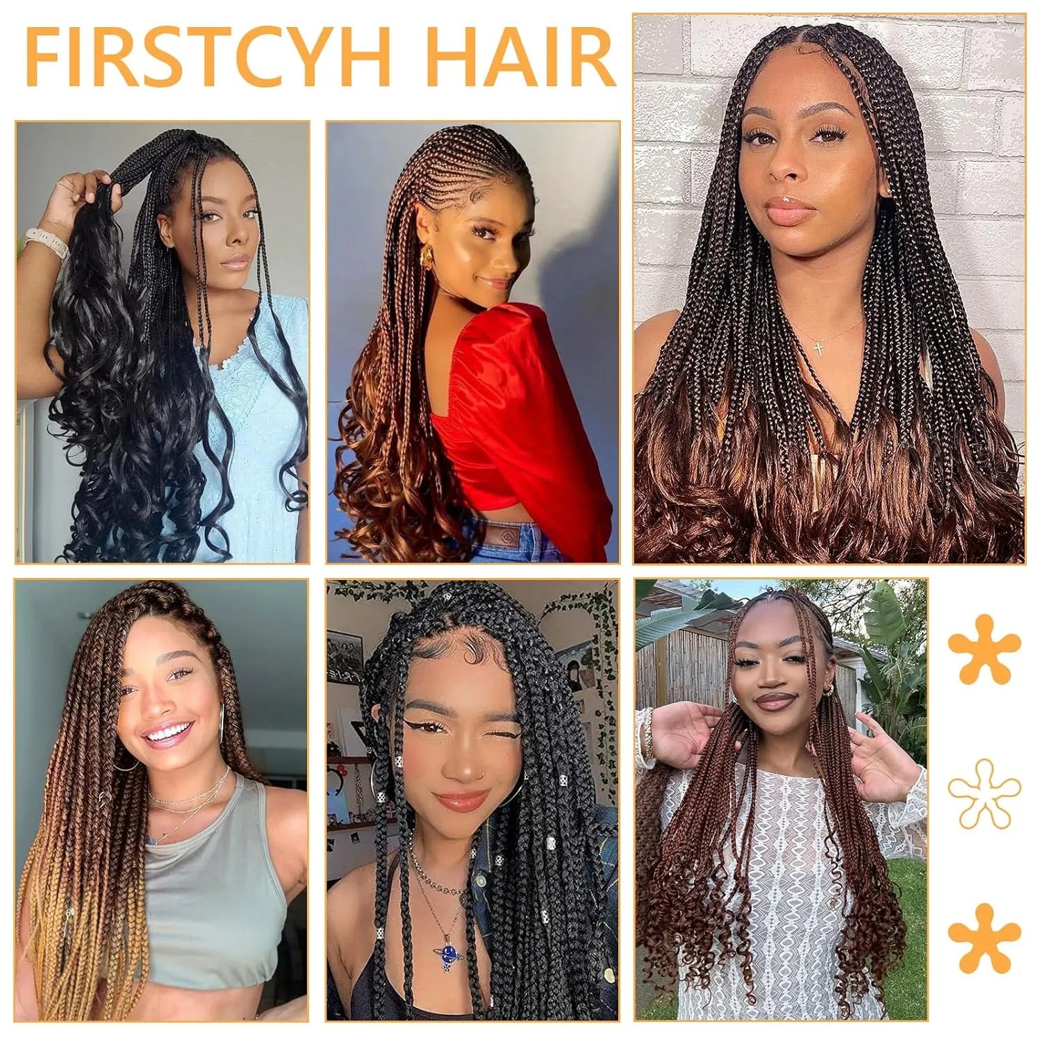French Curl Pre Stretched 22 Inch Loose Wavy Braiding Hair for Black Women (7 Packs, 1B/30/27)