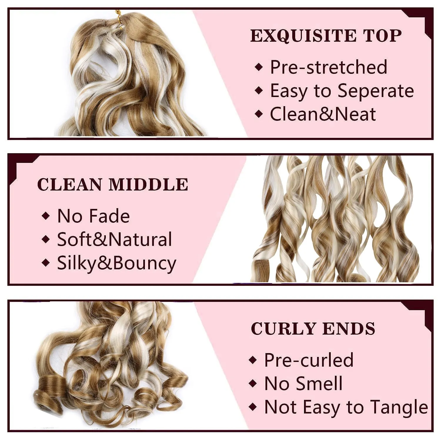 French Curly Braiding Hair 8 Packs 22 Inch Pre Stretched French Curl Braiding Hair for Black Women 75g/pcs Loose Wave Braiding Hair Extensions (22 Inch (Pack of 8), 27/613)