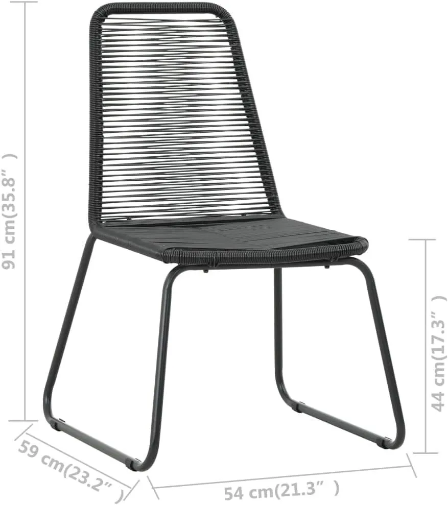 Front Porch Chairs, Pool Chair, Patio Chairs 4 pcs, Easy to Clean Suitable for Patio, Deck, Front Porch, Garden Poly Rattan Black