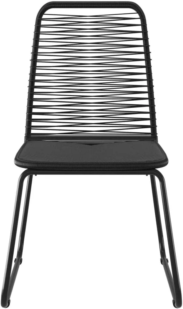 Front Porch Chairs, Pool Chair, Patio Chairs 4 pcs, Easy to Clean Suitable for Patio, Deck, Front Porch, Garden Poly Rattan Black