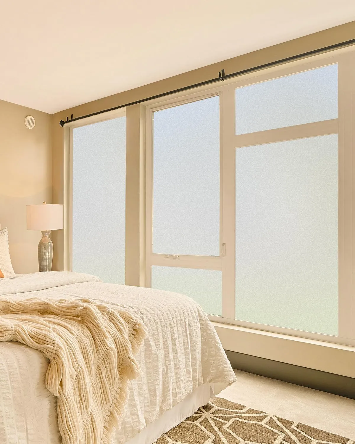 Frosted Glass Window Privacy Film Decorative with Tools, 2 Way Frosting Privacy Film for Glass Windows, Static Cling Tint for Home Anti-UV, Covering Clings 45.2" by 157.4"