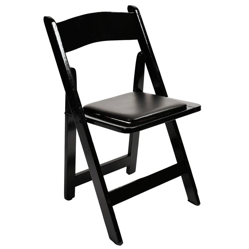 Garden Folding Black Wood Chair