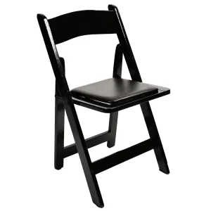 Garden Folding Black Wood Chair