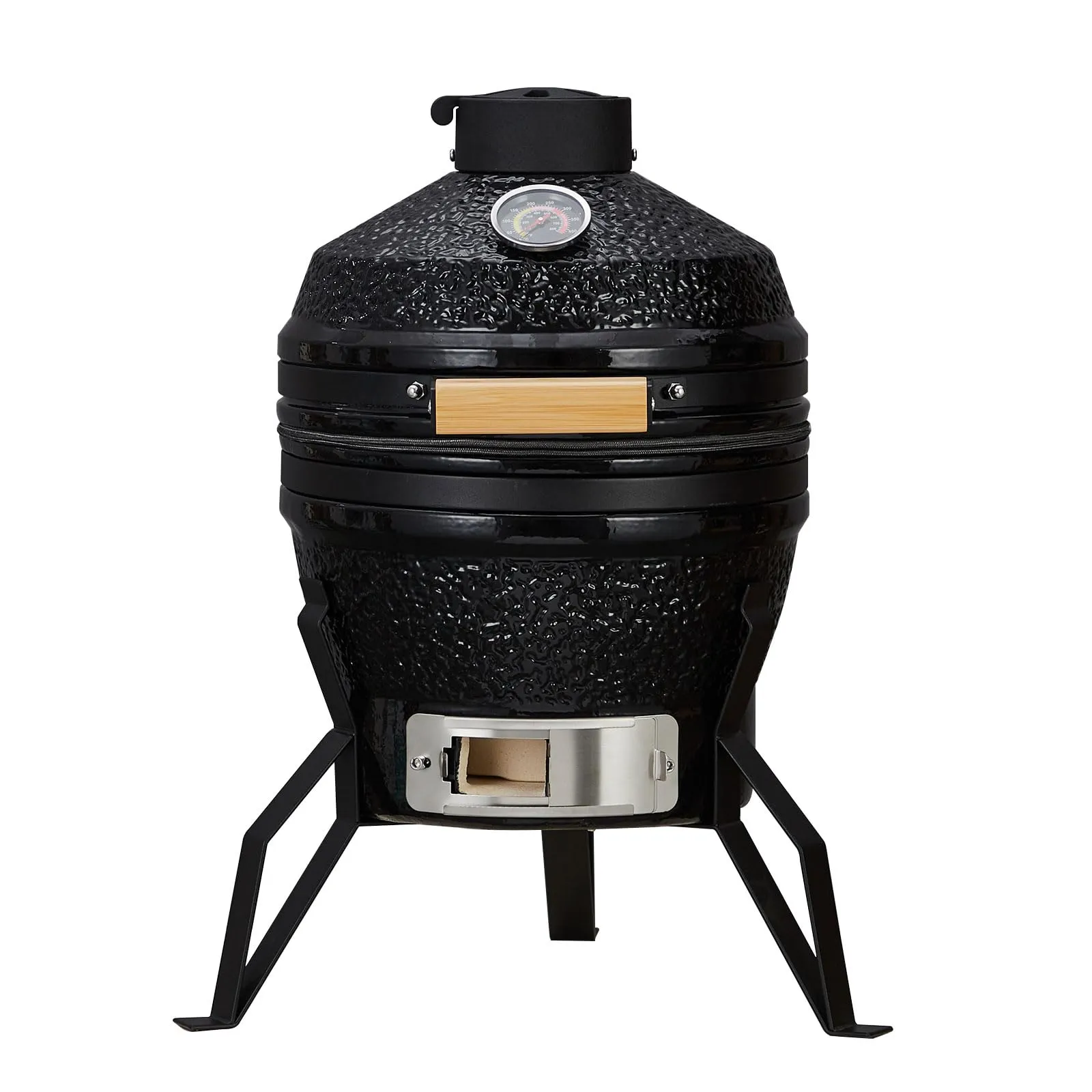 GarveeLife 13-Inch Portable Ceramic Charcoal Grill with Grill Stand, Egg Shaped Ceramic Charcoal Grill w 10.6" Stainless Steel Cooking Grate, Heat Deflectors and Ash Tool for Outdoor Barbecue, Baking