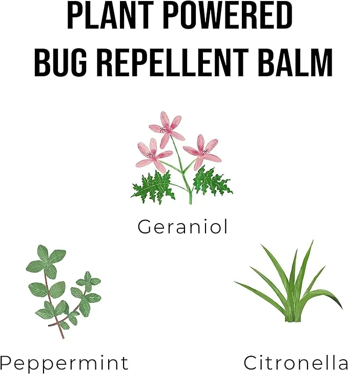 Geraniol Bug Balm, Bug Spray Alternative Travel Size Repellent, DEET Free Mosquito Shield for Kids, Natural Travel Size Mosquito Repellent Wipes Alternative Balm for Babies