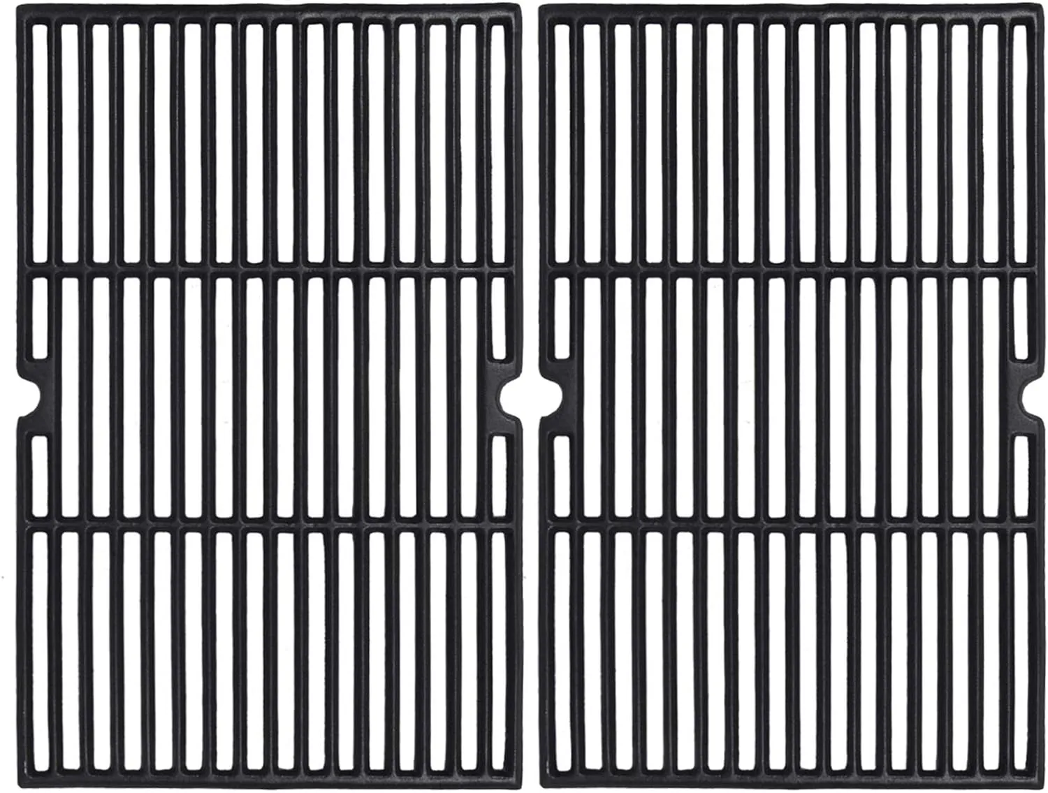 GGC 19 1/4 Inch Grill Grate Replacement for Charmglow BBQ Grillware Nexgrill Weber Jenn-Air Others, 2 PCS Porcelain Coated Cast Iron Cooking Grid (12 3/8" x 19 1/4" for Each)