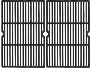 GGC 19 1/4 Inch Grill Grate Replacement for Charmglow BBQ Grillware Nexgrill Weber Jenn-Air Others, 2 PCS Porcelain Coated Cast Iron Cooking Grid (12 3/8" x 19 1/4" for Each)