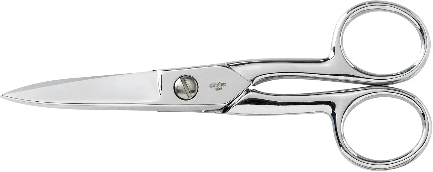 Gingher Craft Scissors with Protective Sheath - 5" Knife Edge Scissors for Fabric, Thread, and Needlework Yarn Cutting - Silver