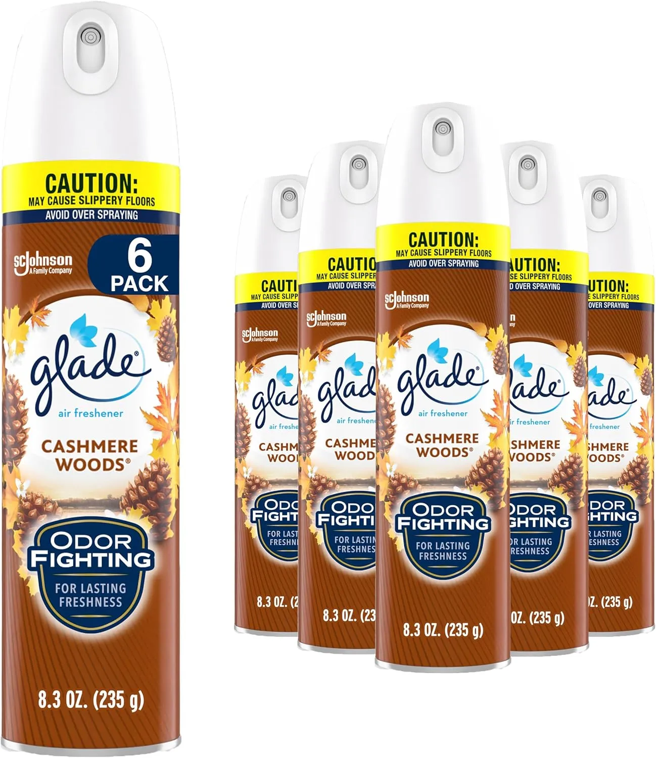 Glade Air Freshener Room Spray, Cashmere Woods, 8.3 oz, 6 Count
