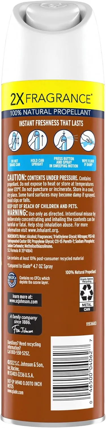Glade Air Freshener Room Spray, Cashmere Woods, 8.3 oz, 6 Count