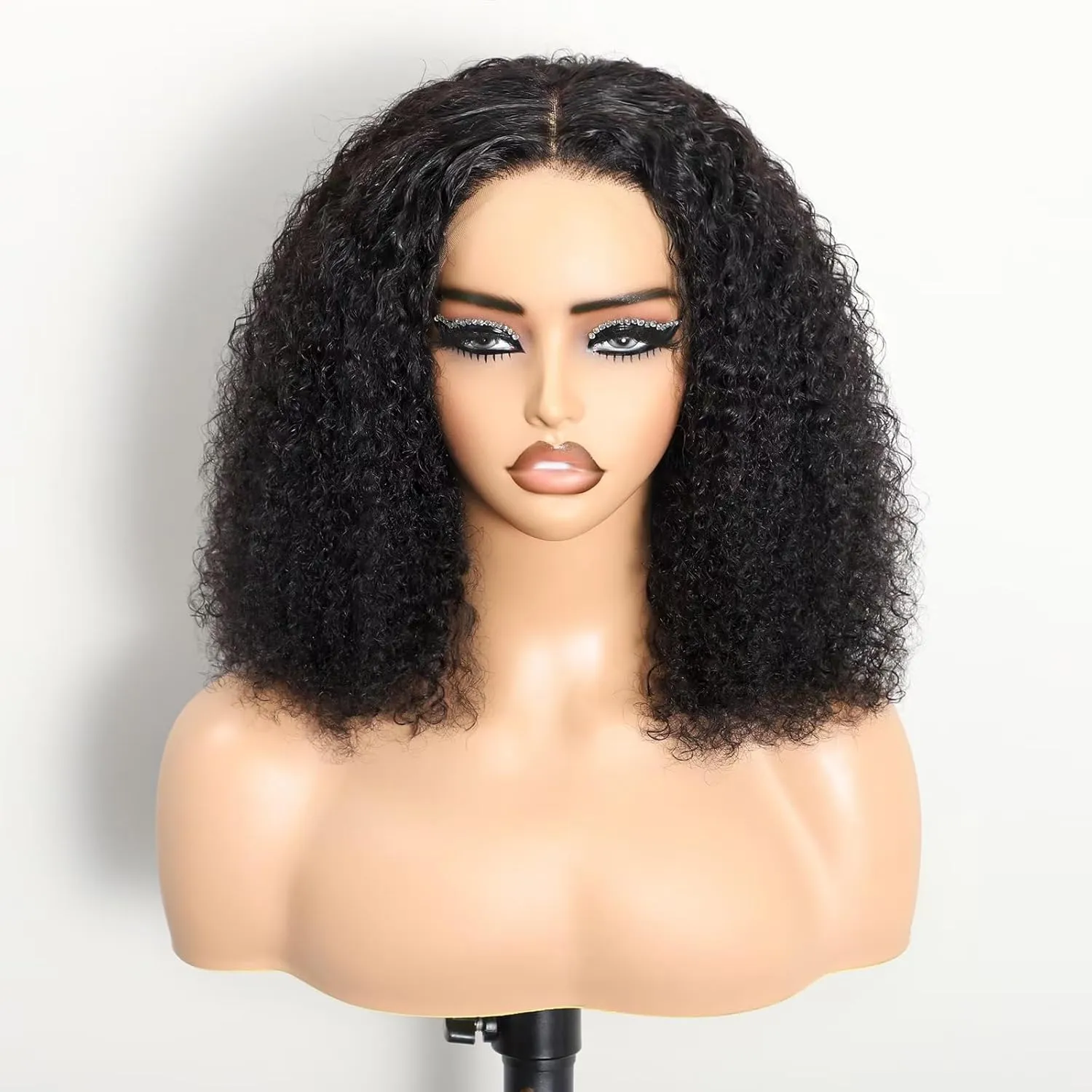 Glueless Wigs Human Hair Pre Plucked Pre Cut 200% Density 13x4 HD Lace Front Wigs Human Hair Curly Wet and Wavy Wig Lace Frontal Human Hair Wigs for Women Natural Black 18 Inch