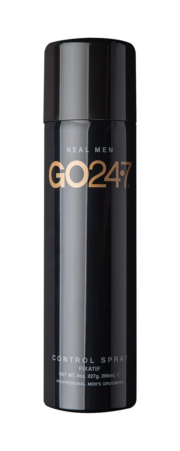 GO247 Control Spray - Strong Hold, Natural Finish, Flake Free, Brushable, Lasting Day to Night Hold - 8oz