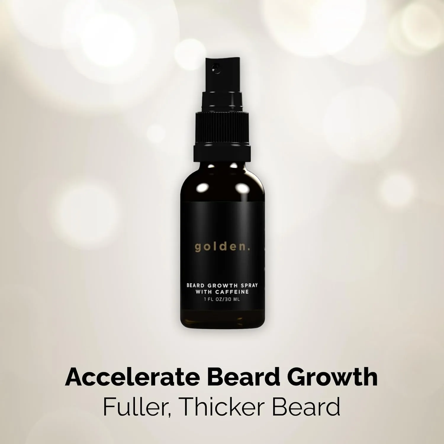 Golden Grooming Beard Growth Spray – Natural Biotin & Vitamin E Formula to Boost Beard Growth, Thickness & Strength (Single)