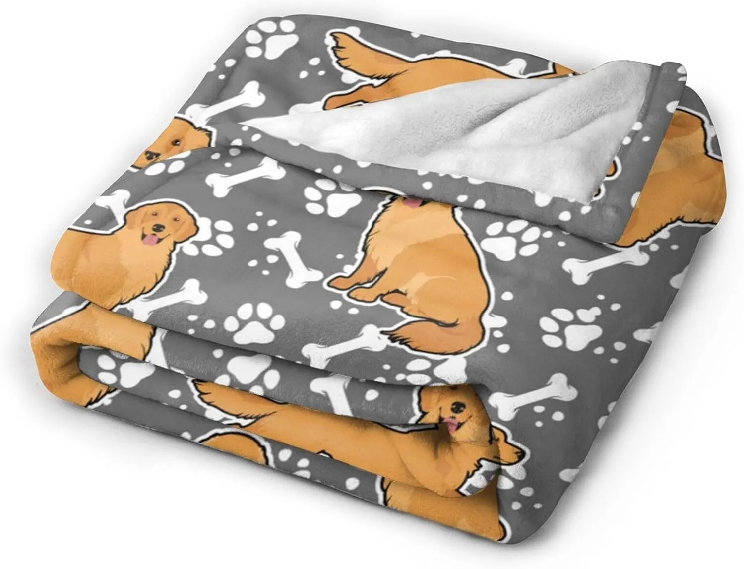 Golden Retriever Blanket for Boys Girls, Cute Golden Retriever Themed Design Printed Throw Blankets for Kids Lap, Chair Sofa, Warm Soft Cozy Blanket, 40"x 50"