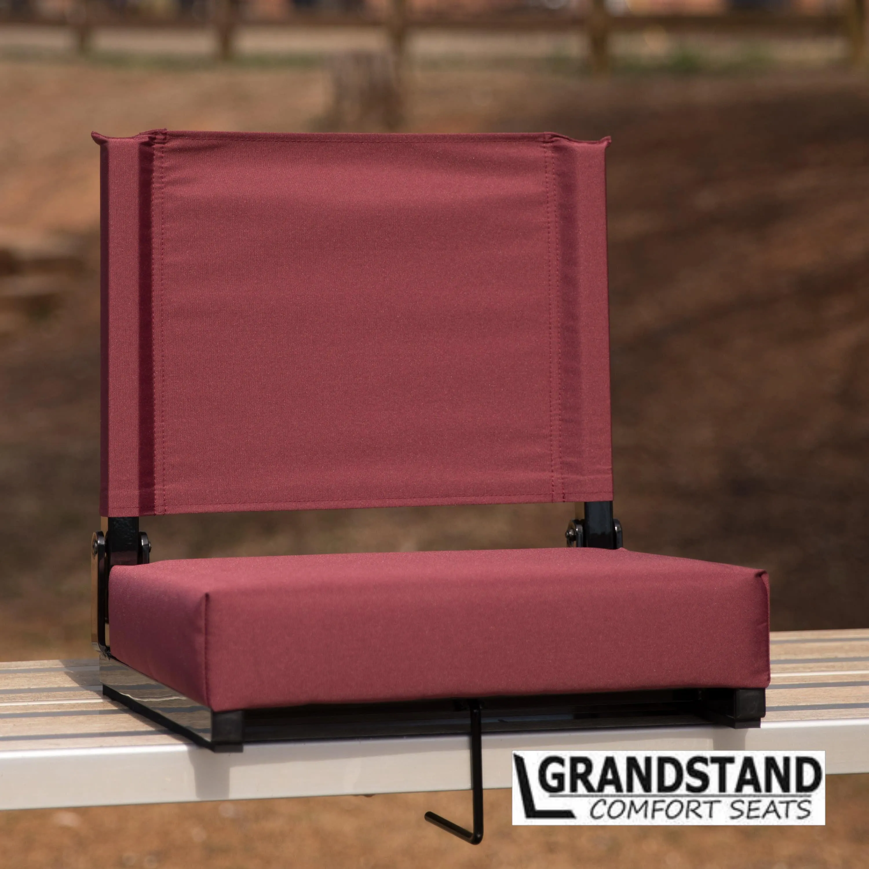 Grandstand Comfort Seats by Flash - 500 lb. Rated Lightweight Stadium Chair with Handle & Ultra-Padded Seat