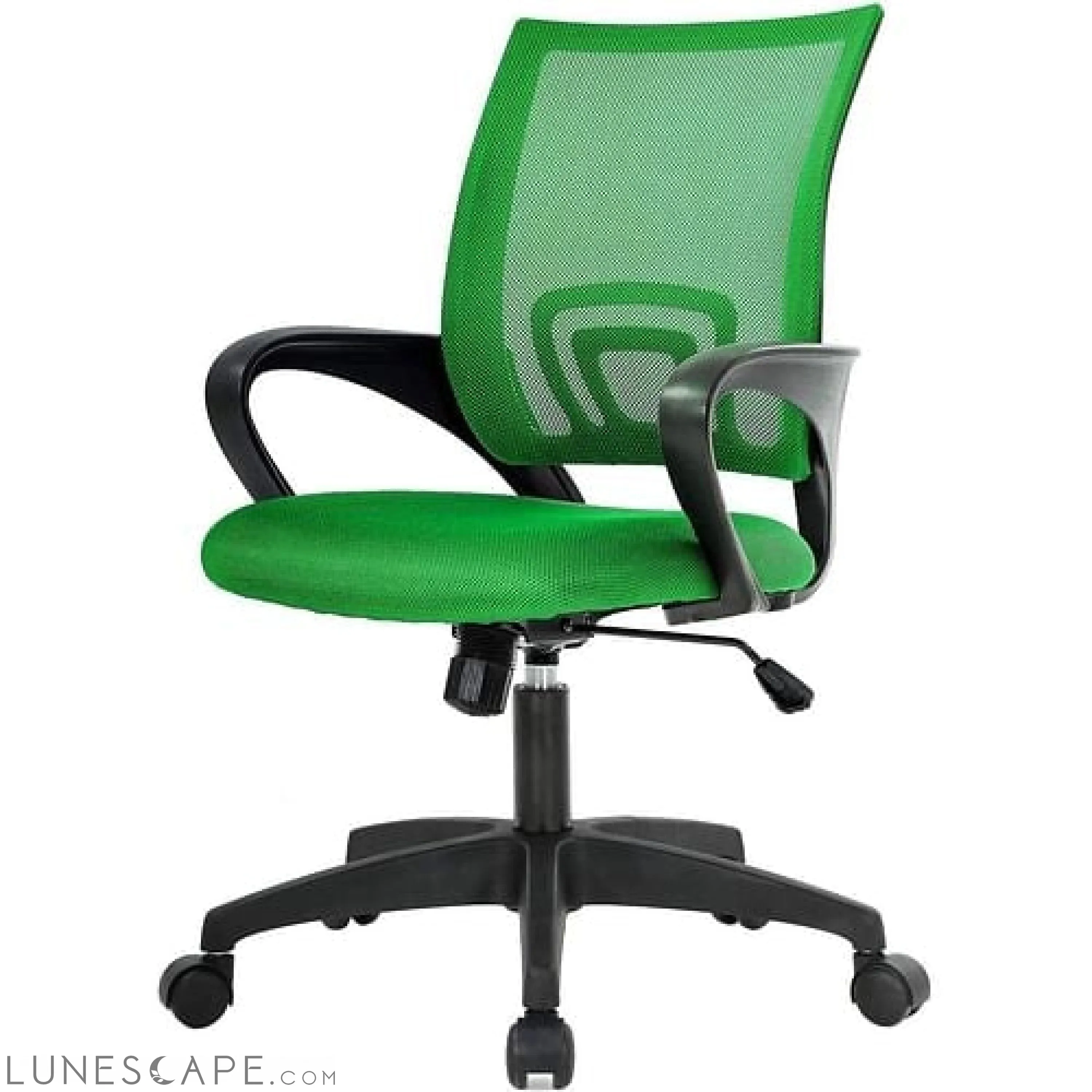 Green Modern Mid-Back Ergonomic Mesh Office Desk Chair with Armrest on