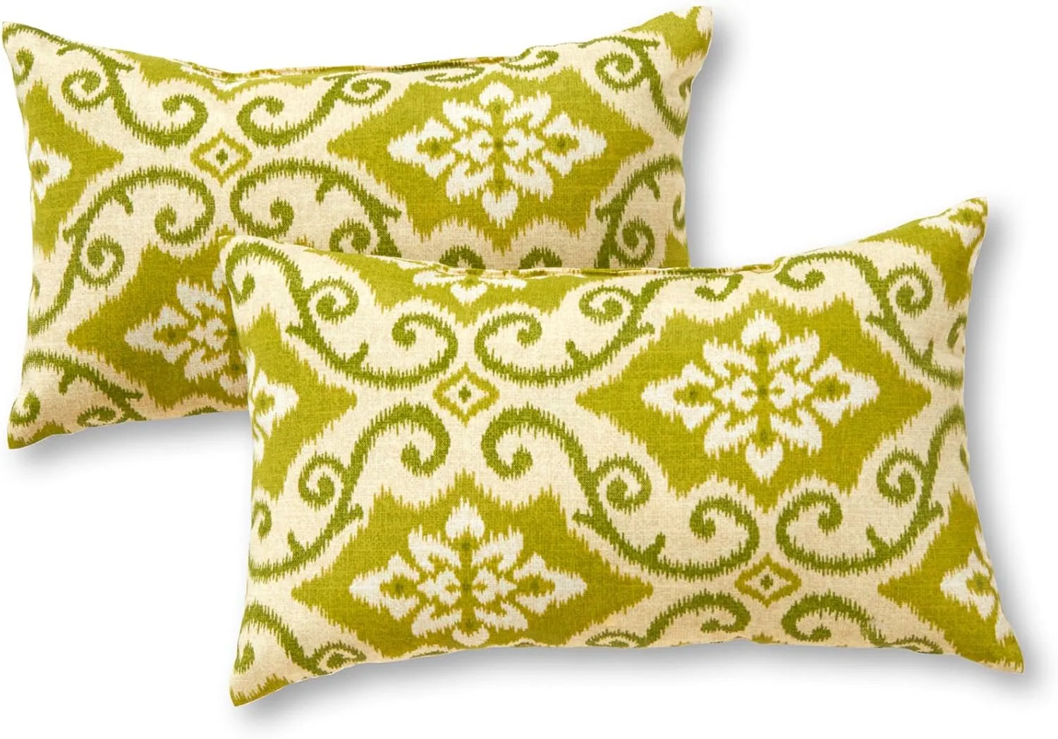 Greendale Home Fashions Outdoor 19x12 inch Rectangle Decorative Throw Pillow, 2-Pack, Avocado 2 Count