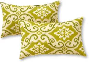 Greendale Home Fashions Outdoor 19x12 inch Rectangle Decorative Throw Pillow, 2-Pack, Avocado 2 Count