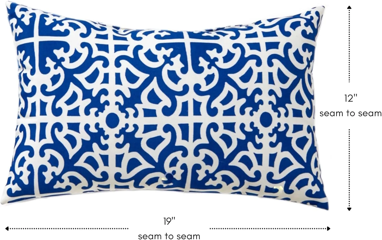 Greendale Home Fashions Outdoor 19x12 inch Rectangle Decorative Throw Pillow, 2-Pack, Azure 2 Count