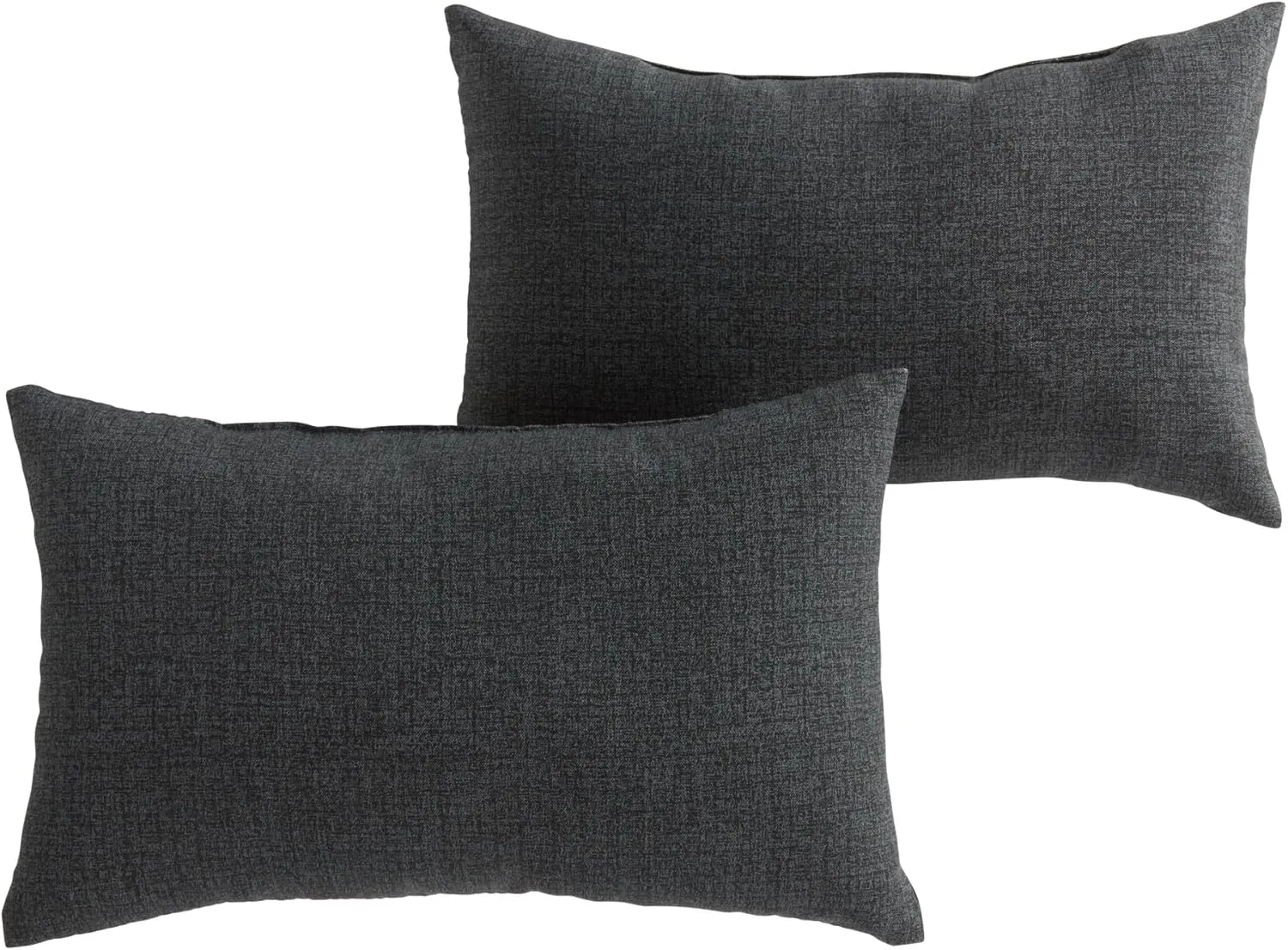 Greendale Home Fashions Outdoor 19x12 inch Rectangle Decorative Throw Pillow, 2-Pack, Graphite 2 Count