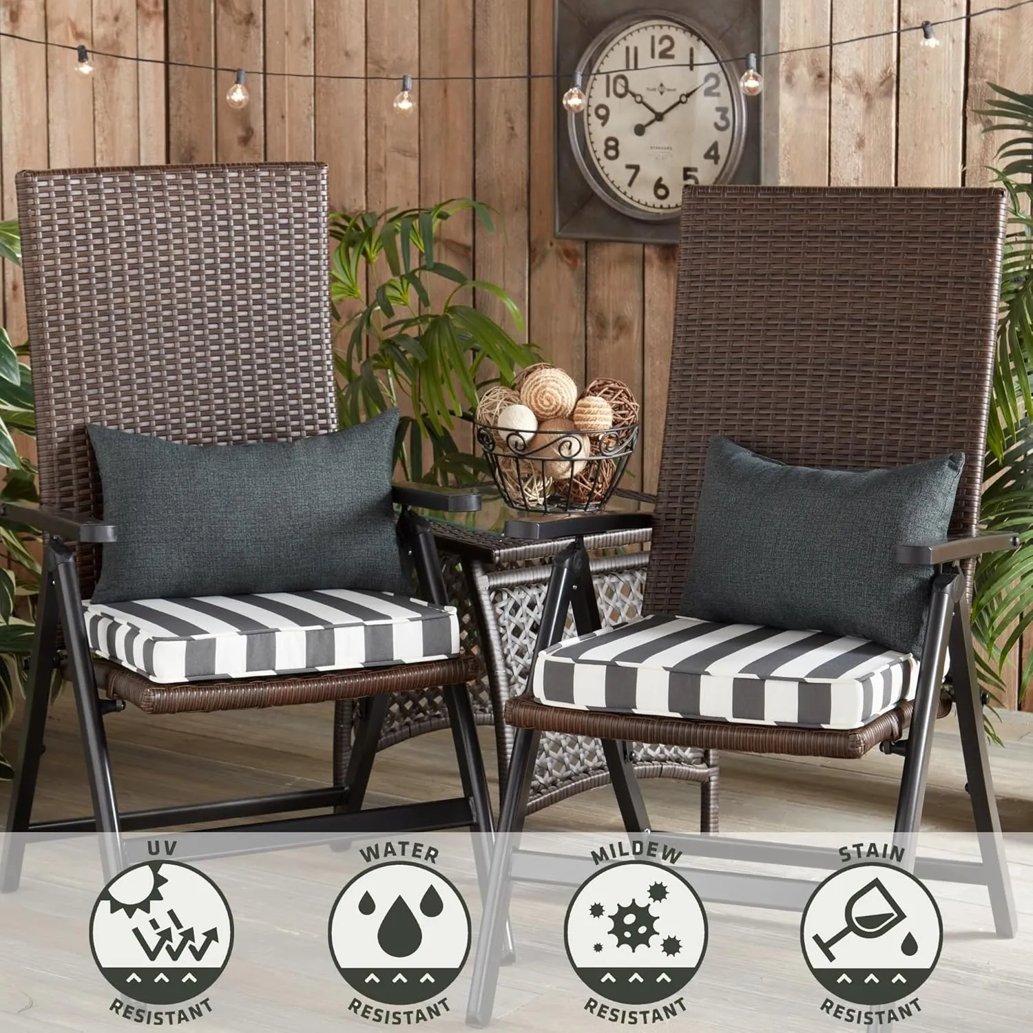 Greendale Home Fashions Outdoor 19x12 inch Rectangle Decorative Throw Pillow, 2-Pack, Graphite 2 Count