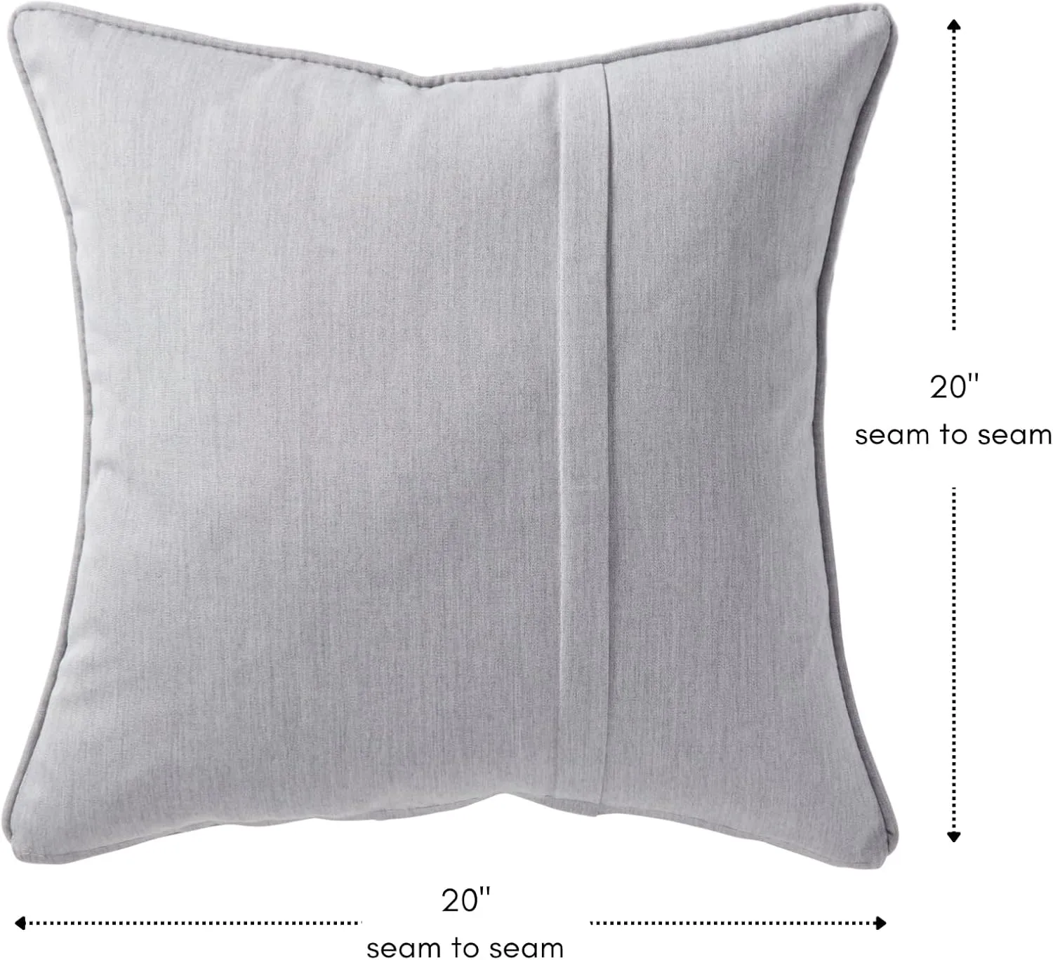 Greendale Home Fashions Sunbrella 20" Square Outdoor Throw Pillow with Removable Cover (Set of 2), Canvas Granite 2 Count