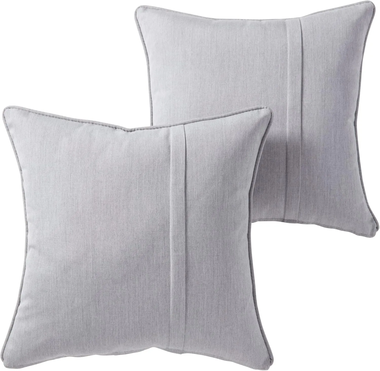 Greendale Home Fashions Sunbrella 20" Square Outdoor Throw Pillow with Removable Cover (Set of 2), Canvas Granite 2 Count