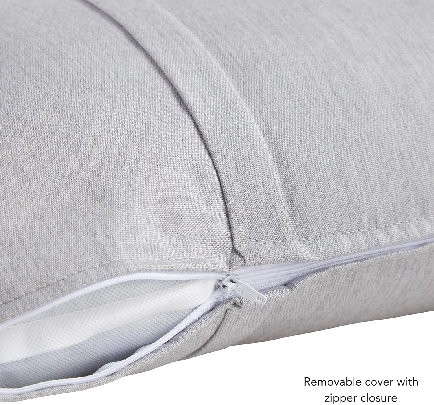 Greendale Home Fashions Sunbrella 20" Square Outdoor Throw Pillow with Removable Cover (Set of 2), Canvas Granite 2 Count