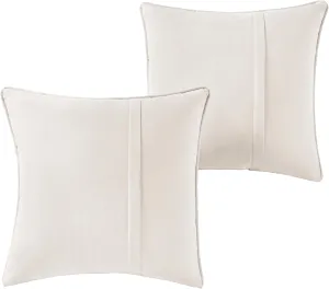 Greendale Home Fashions Sunbrella 20" Square Outdoor Throw Pillow with Removable Cover (Set of 2), Cast Pumice 2 Count