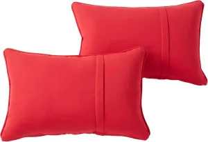 Greendale Home Fashions Sunbrella 21" x 14" Rectangle Outdoor Throw Pillow with Removable Cover (Set of 2), Canvas Jockey Red 2 Count