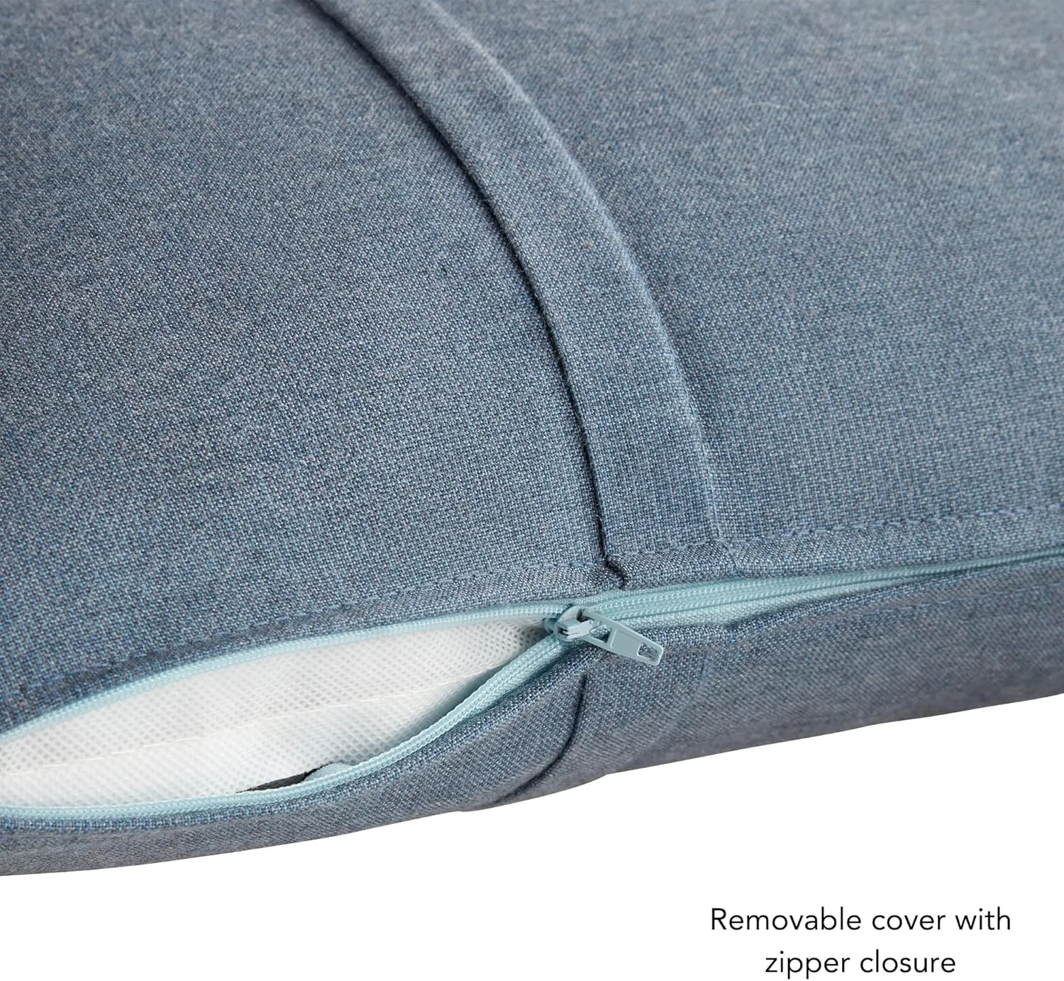 Greendale Home Fashions Sunbrella 21" x 14" Rectangle Outdoor Throw Pillow with Removable Cover (Set of 2), Spectrum Denim 2 Count