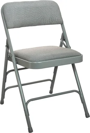 Grey Padded Metal Folding Chair - Grey 1-in Fabric Seat