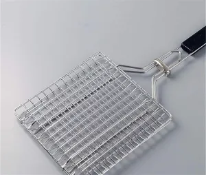 Grill Basket,BBQ Grill Rack, Barbecue mesh Clip,304 Stainless Steel Grilled Fish Clip Home Bold Encrypted Clip Tool