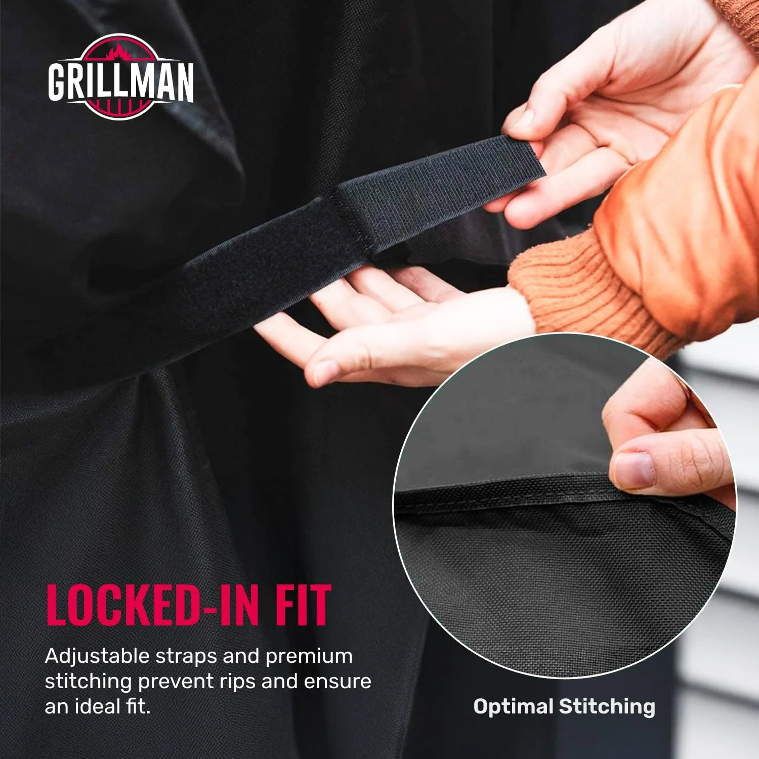 Grill Cover by Grillman, Large Rip-Proof Waterproof BBQ - Barbeque Grills Cover for Outdoor, Gas Grill Covers, Wind-Resistant and Easy Clean BBQ Covers for Outside, Black