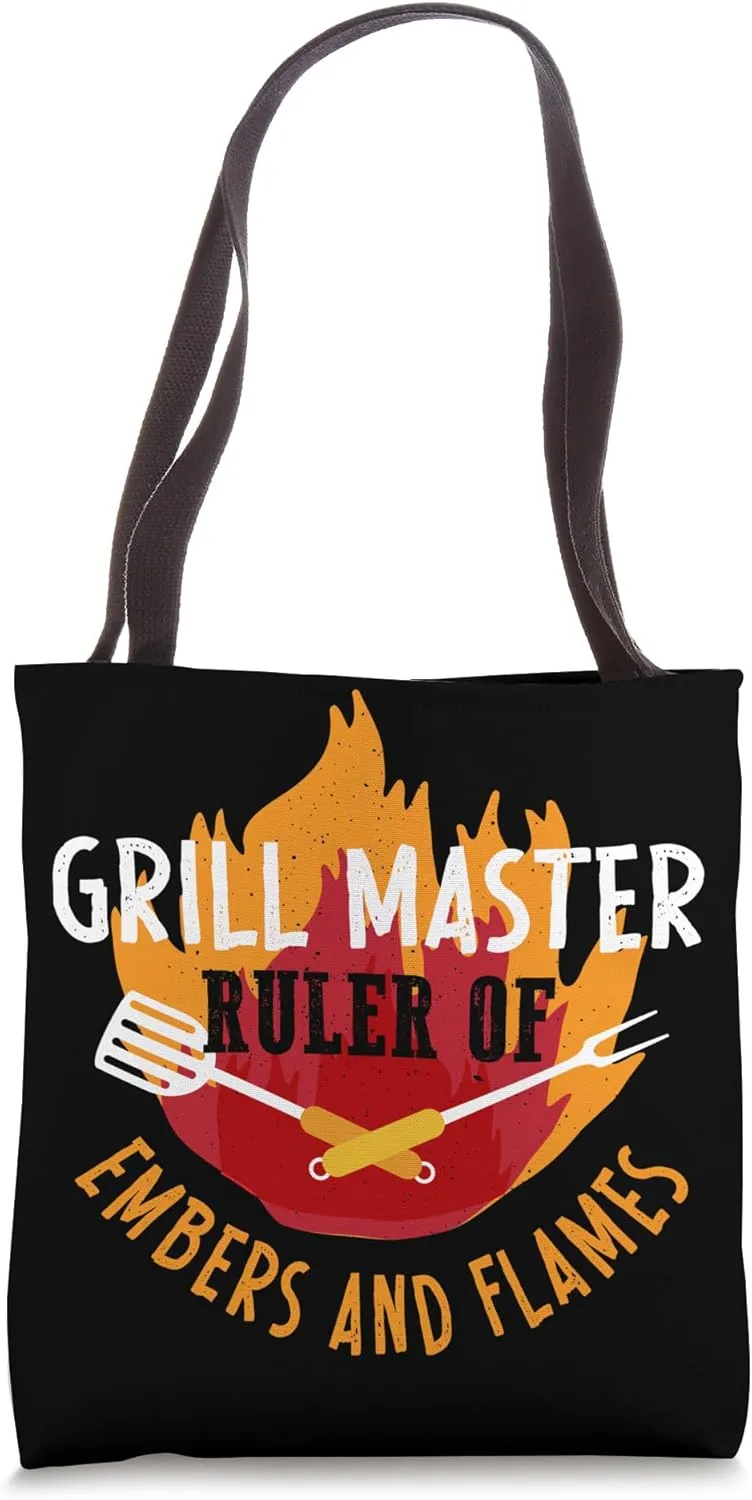 Grill Master, Ruler Of Embers And Flames, Grill Saying Tote Bag