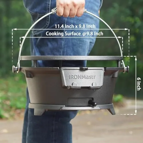 Grill Outdoor,100% Cast Iron Grill,Mini Small Portable Charcoal Grill