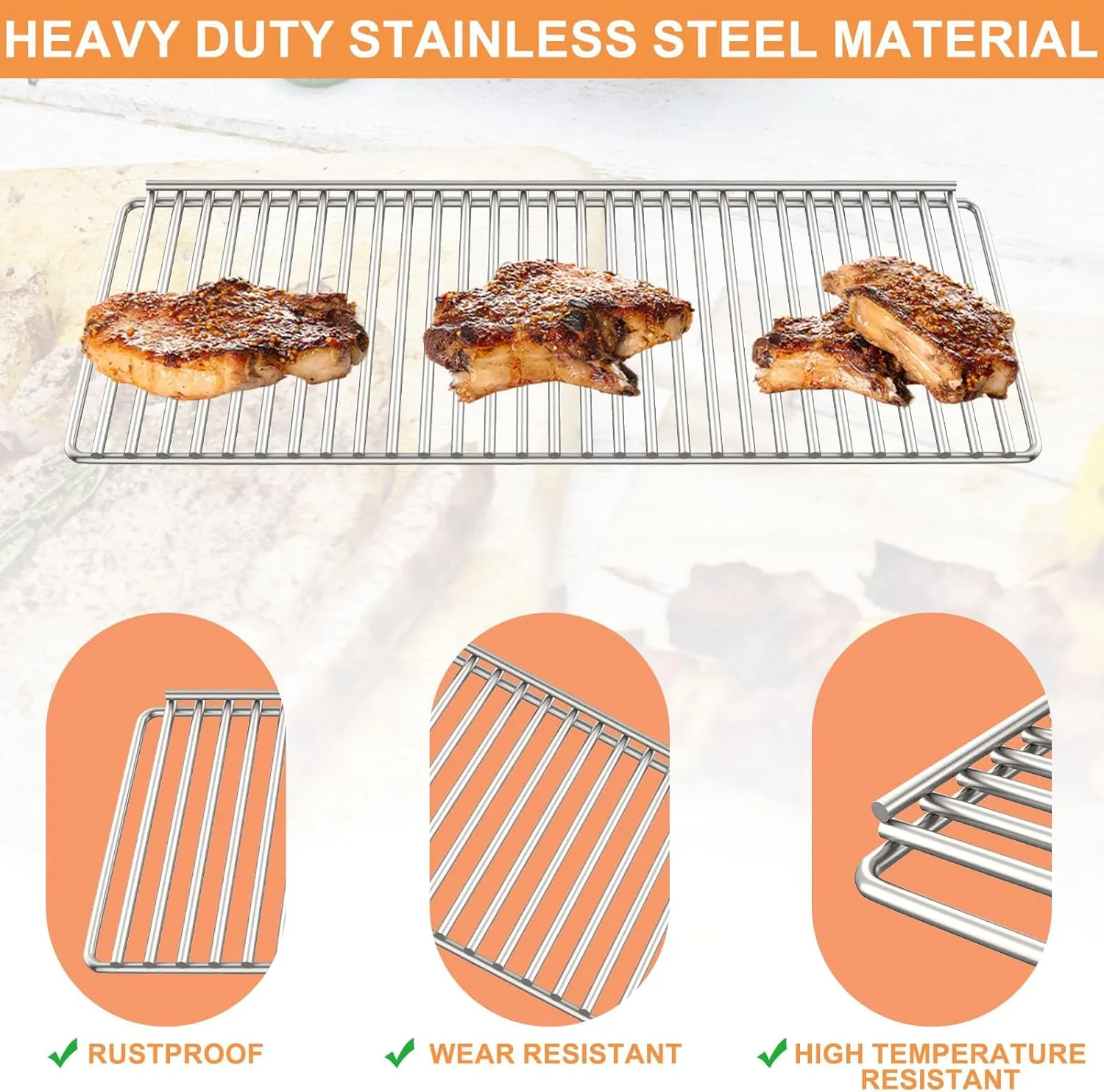Grill Warming Rack Replacement for Masterbuilt Gravity Series 560 Digital Charcoal Grill and Smoker, Grill Holding Rack Accessories for Masterbuilt 560 Replacement Parts, Stainless Steel, 2PCS